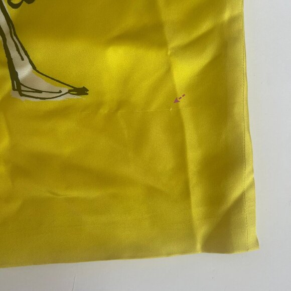 Coach Popy Lemon Yellow Silk Short Sleeve Playful Print Mini Dress Retro Vibes - Picture 7 of 11